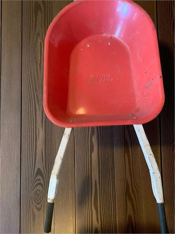 Vintage Red Metal Radio Line Toy Wheelbarrow