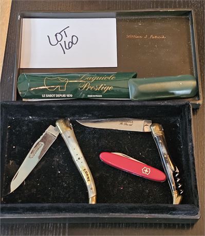 Laguiole Prestige Sing Blade Pocket Knives & Victorinox Double Blade Pocket Knif