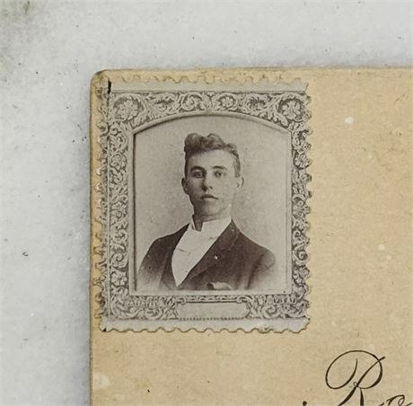 Antique Victorian 1800's Photo Photograph Portrait "Stamp" Miniature Photo