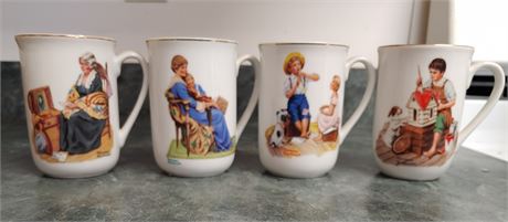 Set of 4 Norman Rockwell Mugs