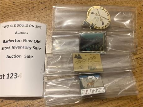 Collectible Enamel Historical Lapel Pins - Montana, Colorado, National Big Hole
