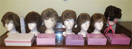 Assorted Wigs, Wig Spray, Foam Heads