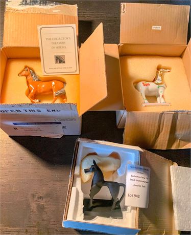 The Collector's Treasury of Horses English-Style Porcelain Figurines Lot of 3