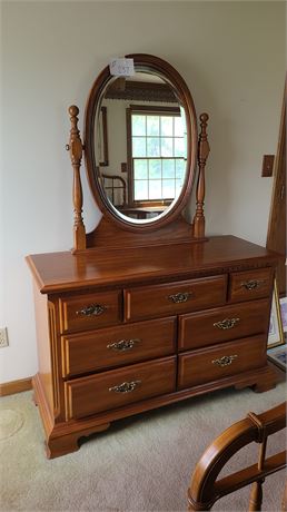 Sumpter Cabinet Co. Wood Dresser & Mirror