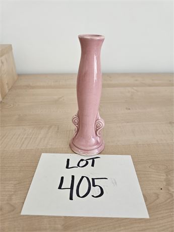Vintage Ceramic Pottery Vase Pink Glaze Deco Handles