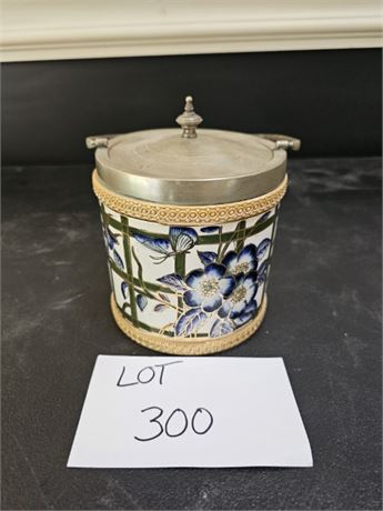 Antique Porcelain Biscuit Barrel W.Wood Company Circa 1900