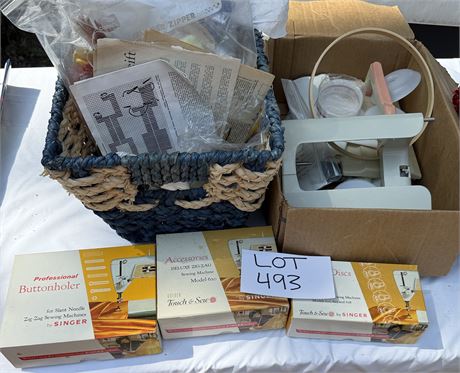 Vintage Sewing Lot- Accessories, Fabric, Yarn/Thread & More