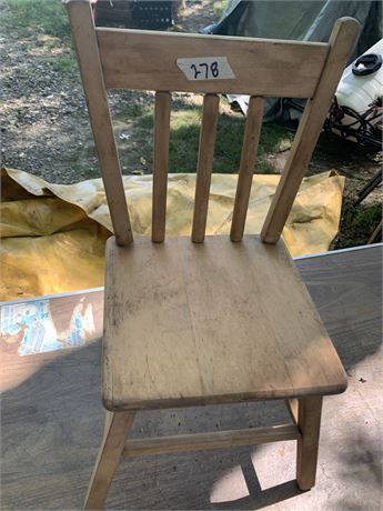Vintage Children's Wood Spindle Desk Chair
