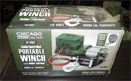 Chicago Portable 12 Volt Winch