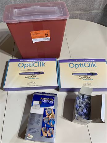 Opticlik Blood Testing/Diabetic Supplies  Lot