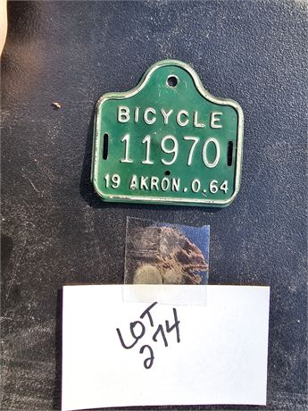 1964 Bicycle Plate