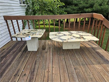 Vintage Marble Coffee Table & Marble End Table