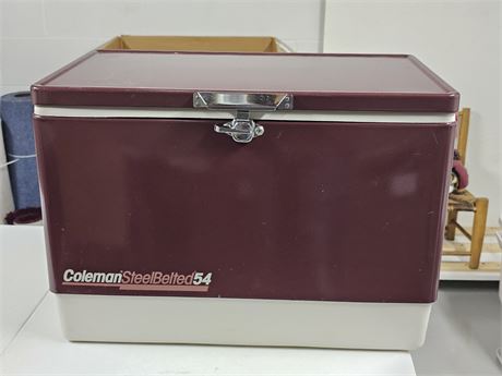 Coleman Steel Belted 54 Cooler - LIKE NEW