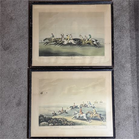 Late 19th Century Samuel Howitt Framed Aquatints - Stag Hunting/Horse Racing