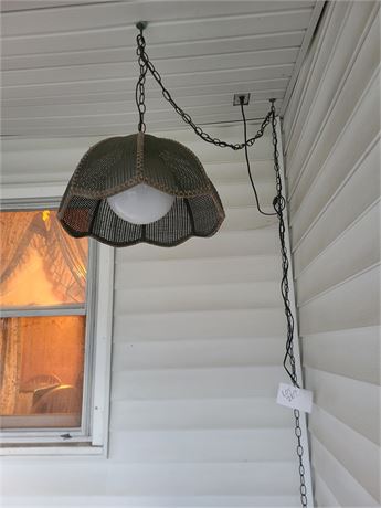 Vintage Wicker Hanging Light