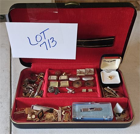 Mens Jewelry Lot : Tie Pins, Cuff Links, Tie Bars & More