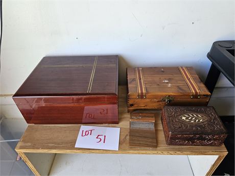 Mixed Wood Jewelry Boxes - Different Sizes