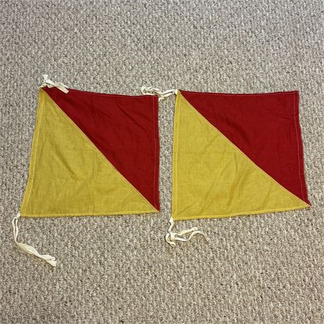 Pair of Original WWII US Naval Ship "O" Signal Flags