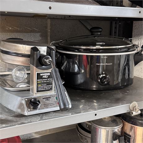 Waring Pro Waffle Maker and Crock Pot