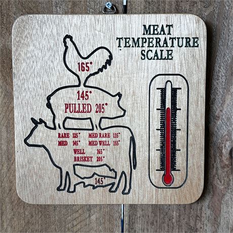 CNC Engraved Kitchen Meat Temperature Decorative Sign