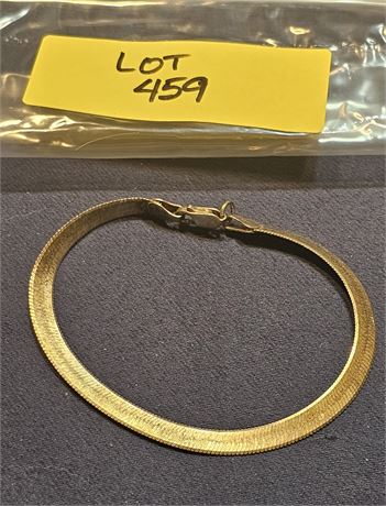 Sterling 7" Herringbone Goldtone Bracelet 0.20ozt