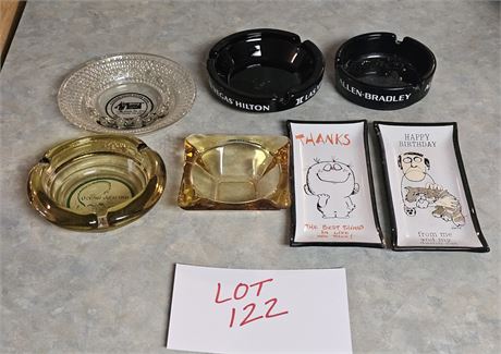 Vintage Mixed Ashtrays- Maker, Size & Color Vary
