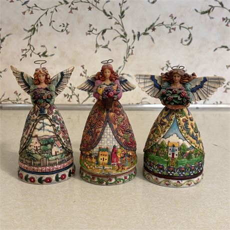 Jim Shore Heartwood Creek Angel Figurines, Set of 3 - 5"H