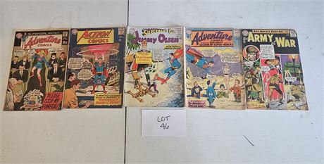 Vintage DC & Action Mixed Comic Books- 1960's Super Girl. Army At War, Superman