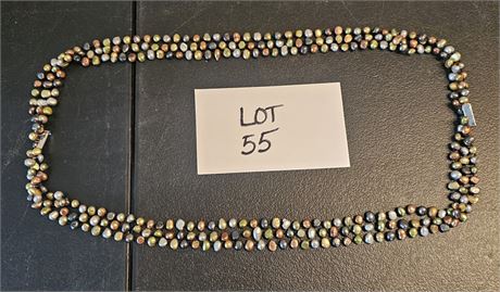Fresh Water Pearl Necklace With Sterling Clasp 18"