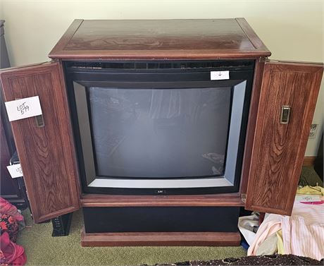 LXI Stereo Surround System, 32" TV With Wood Cabinet