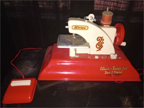 Vintage Straco Battery Operated Toy Sewing Machine