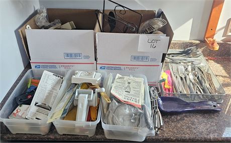 Large Lot Of Flatware , Kitchen Gadgets, Utensils & More