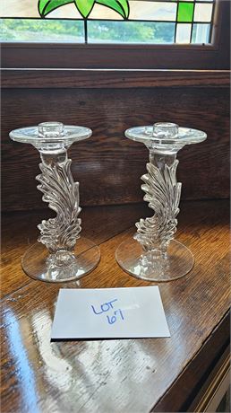 Fostoria Glass Candlesticks Prisms Missing