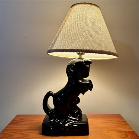 Vintage Ceramic Rearing Stallion Table Lamp