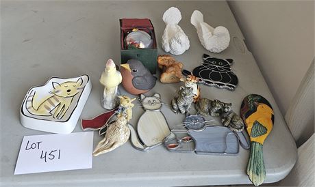 Mixed Figurine Lot - Cats & Birds - Different Sizes & Styles