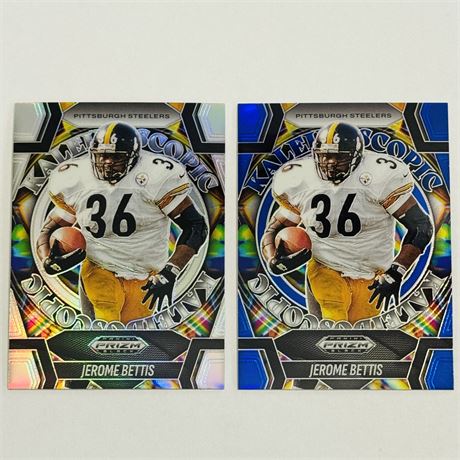 Jerome Bettis 2025 Panini Prizm Black Kaleidoscopic Silver/Blue (133/199) Cards
