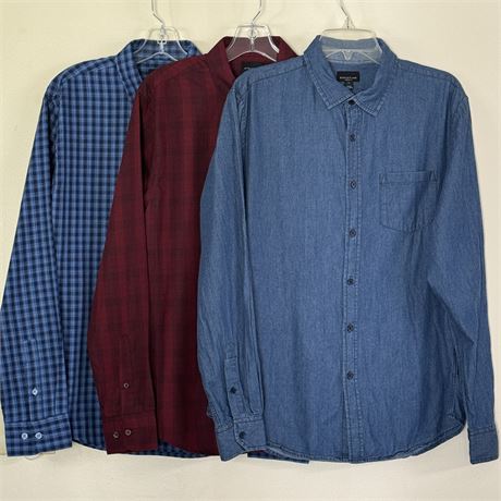 Structure Long Sleeve Button Up Shirts - Men's Size Large