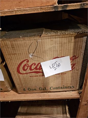 Vintage Glass 1 Gal Coca-Cola Syrup Bottles - 4 Per Box