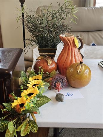 Mixed Home Decor : Gourd Pitcher / Faux Floral & More