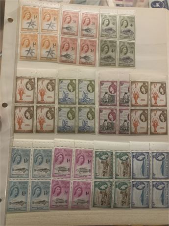 1950s/60s British Tristan da Cunha Postage Stamps Crayfish/Fish, Queen Elizabeth