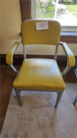 MCM Style Royal Metal Yellow Vinyl Office Chair