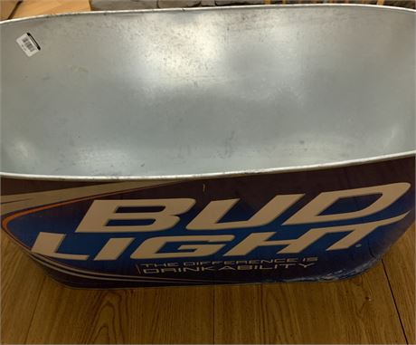 Bud Light Galvanized Metal Drink Tub W/Handles The Difference is Drinkability