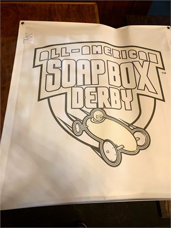 White All-American Soap Box Derby Vinyl Flag