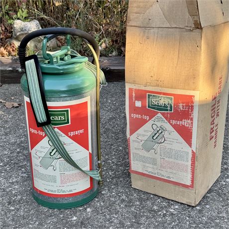 NOS Sears Open-Top Sprayer,  3 1/2 Gallon Capacity w/ Original Box