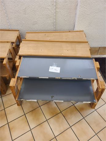 Handmade Wood Shelf Units for Display - One with Metal Shelves