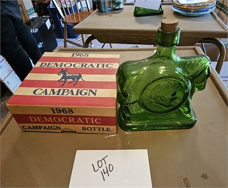 1968 Democratic Campaign Green Bottle