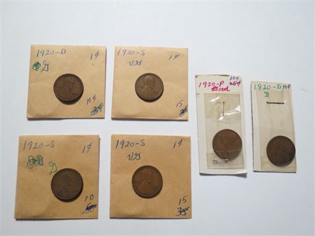 1920- P, 1920-S, 1920-D Pennies