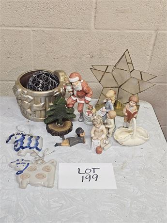 Mixed Enesco Figurines, Star Candle Holder & More