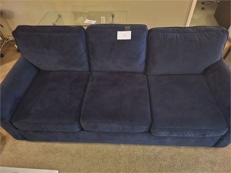 Custom-Made Kroehler Indigo Blue Velvet Couch