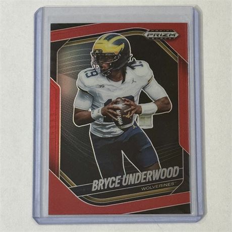 Bryce Underwood - 2025 Panini Prizm Black - Red Prizm /299 Team Up North